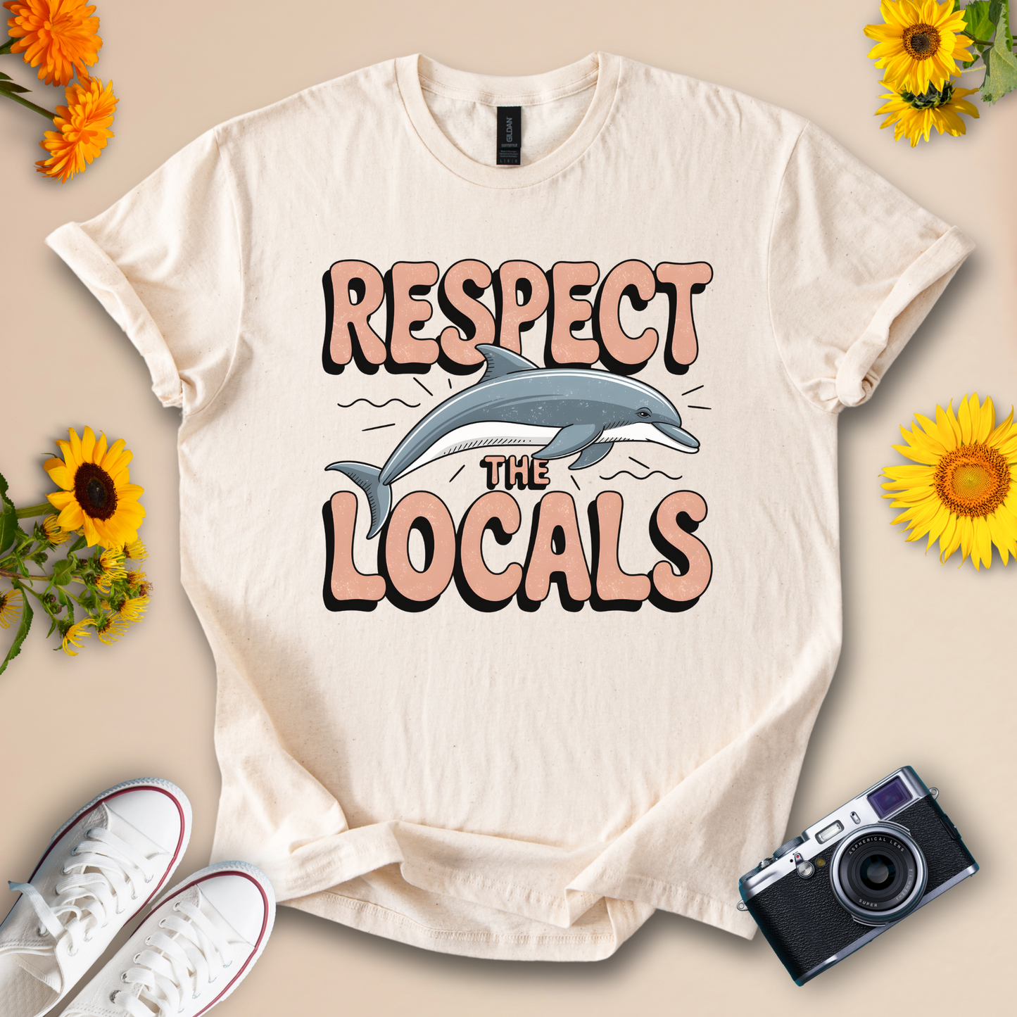 Respect the Locals Tee – Dolphin Graphic Shirt