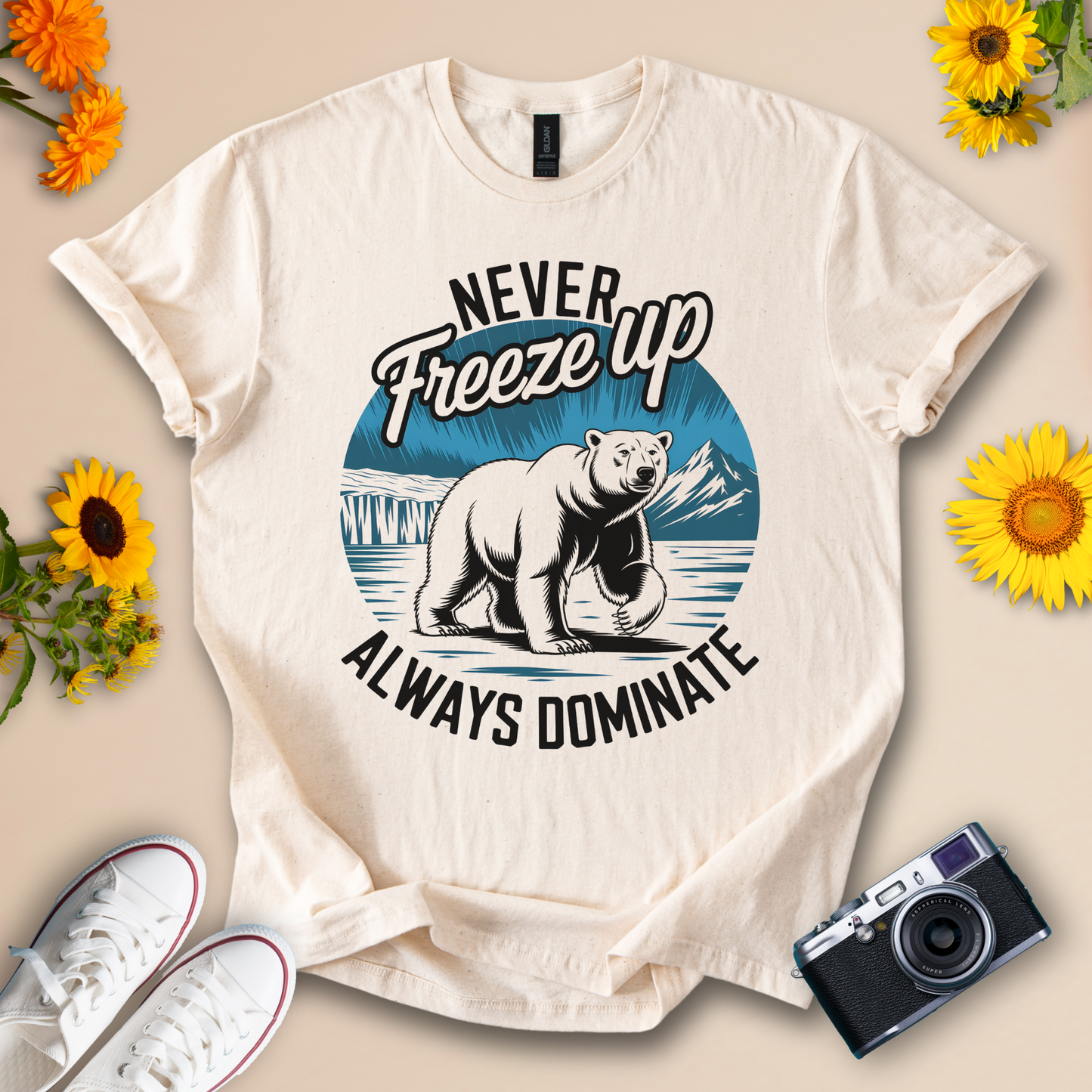 Cool Winter Graphic Tee – Never Freeze Up Design