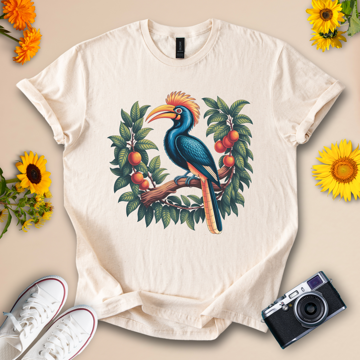 Colorful Hornbill Bird T-Shirt – Tropical Jungle Wildlife Tee for Nature and Bird Lovers