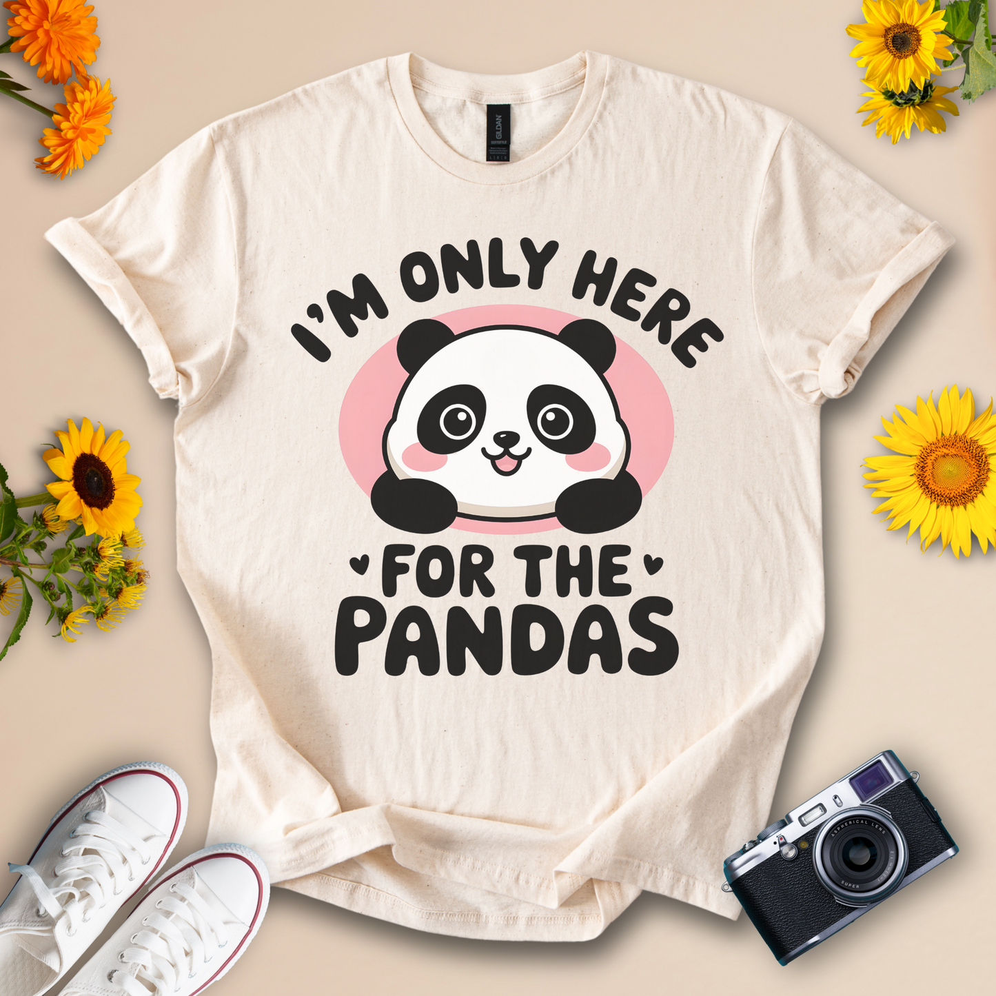 I'm Only Here for the Pandas Cute Panda Tee