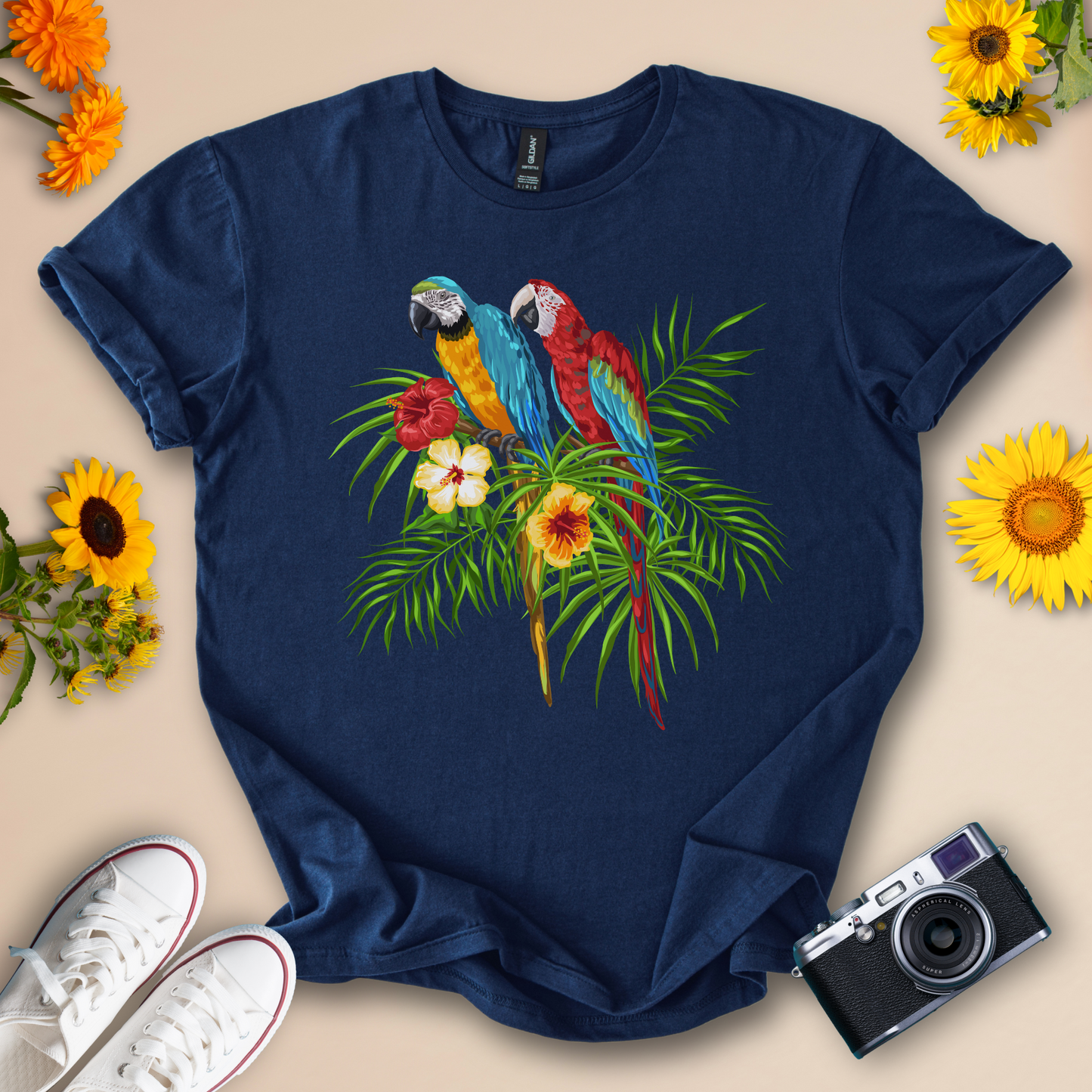 Tropical Parrots Vibrant Summer Tee