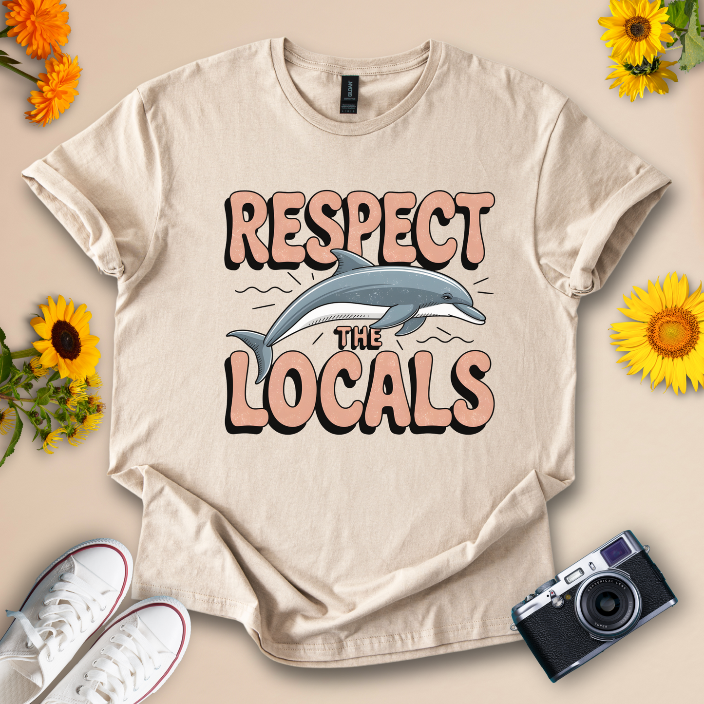Respect the Locals Tee – Dolphin Graphic Shirt