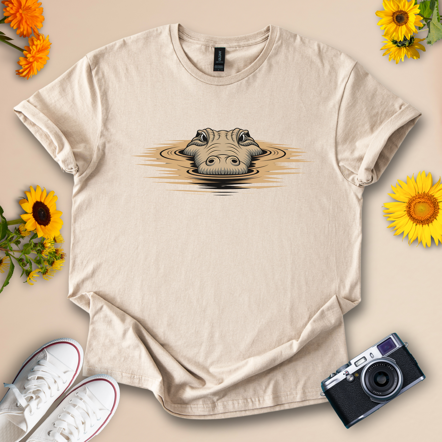 Charming Crocodile In River Tee