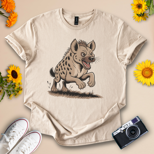 Funny Hyena Cartoon Tee – Wild Animal Character Graphic Shirt for Safari & Wildlife Fans
