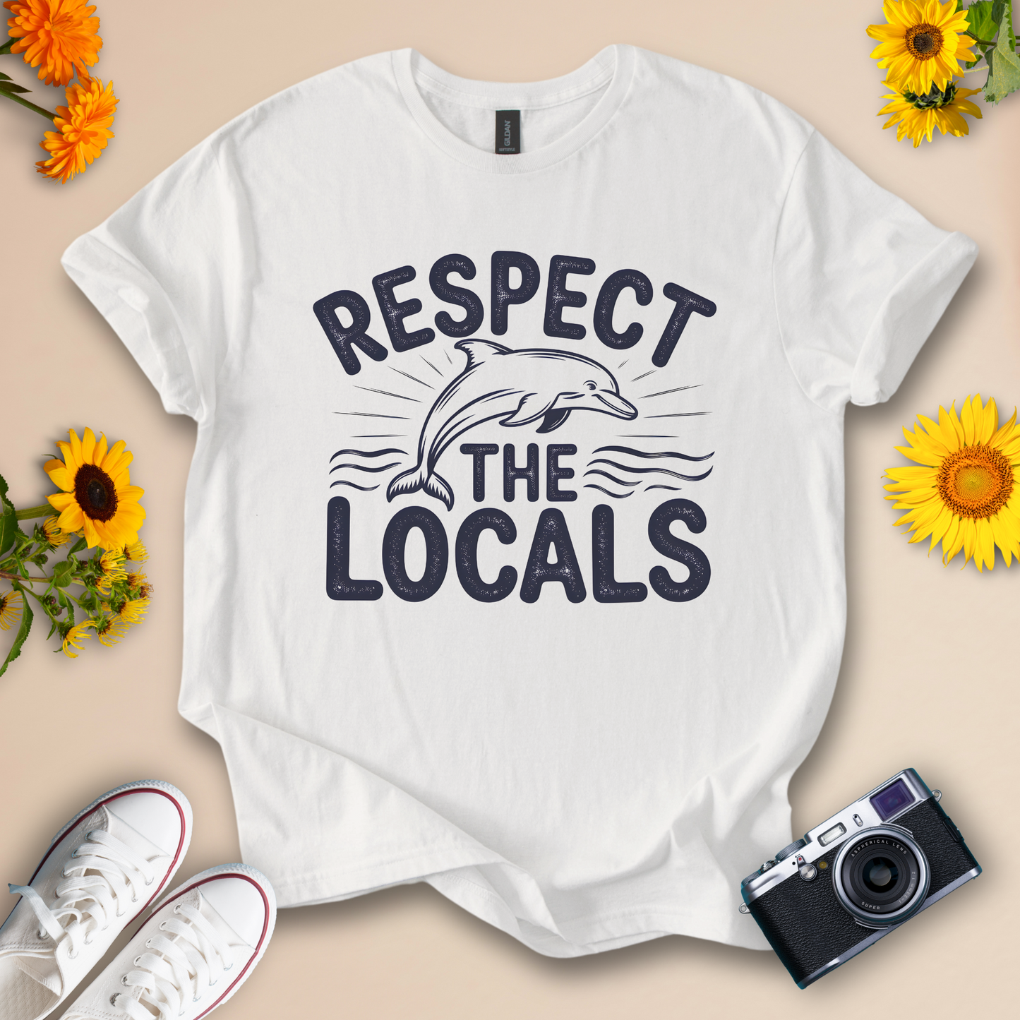 Respect the Locals Tee – Dolphin Graphic Shirt