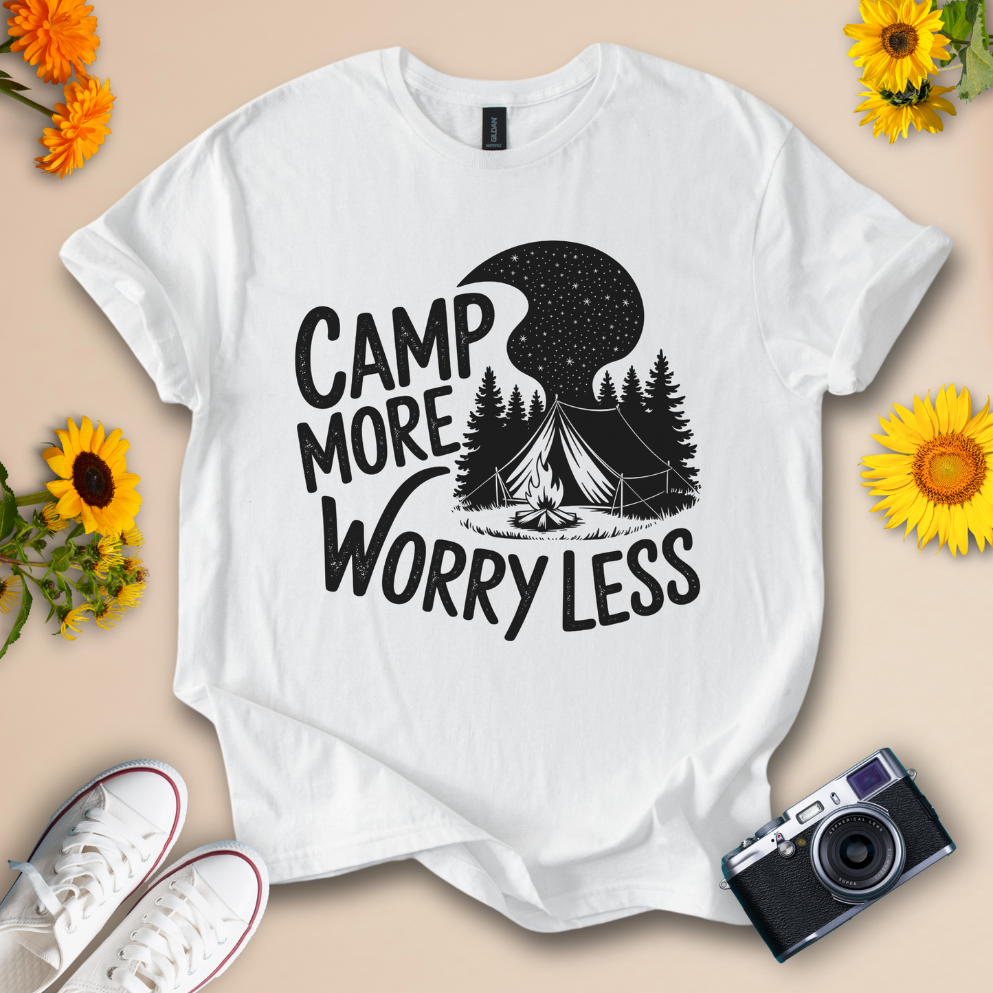 Camp More Worry Less Camp Adventure Tee