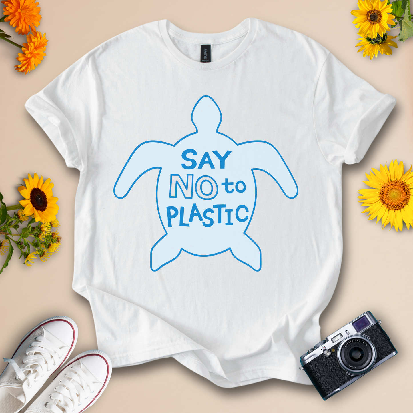 SAY NO to PLASTIC Eco-Friendly Turtle Graphic Tee