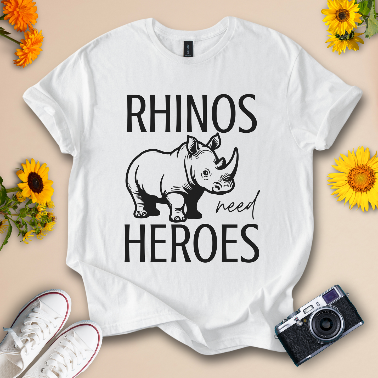 Rhinos Need Heroes Wildlife Eco Shirt